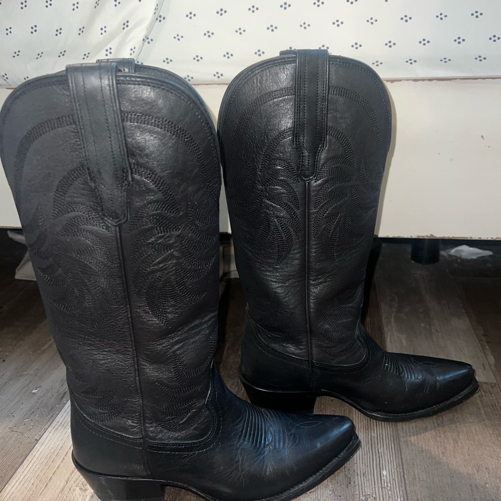 Tecovas Annie Black Leather Cowboy Boots - Picture 2 of 8